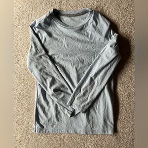 Old Navy Boys Long-Sleeve Crew Neck Shirt — Light Blue Gray